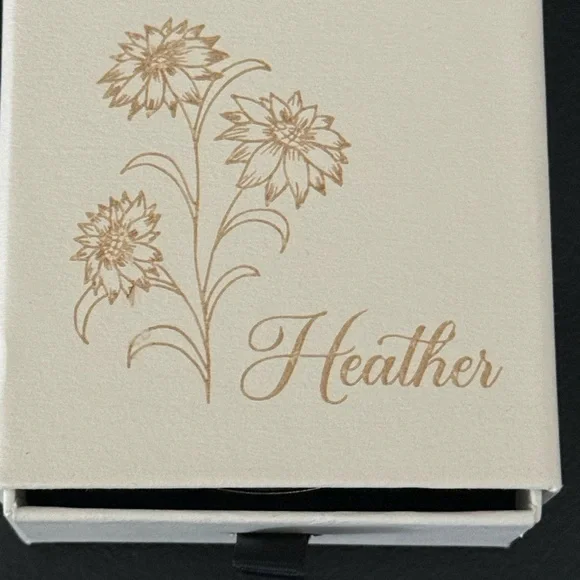 Floral Compact Mirror - Pink & Silver personalized HEATHER - Picture 2 of 4